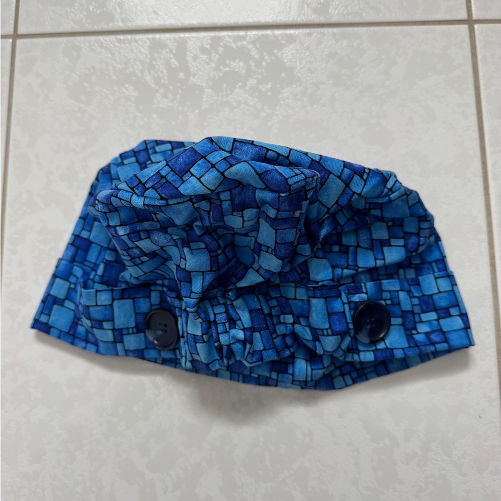 3 Blue nursing scrub cap